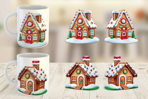 Mug Wrap Gingerbread House Sublimation artnoy 