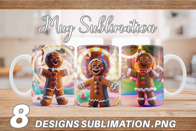 Mug Wrap Gingerbread Man Sublimation artnoy 
