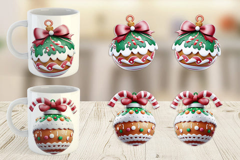 Mug Wrap Gingerbread Ornament Sublimation artnoy 