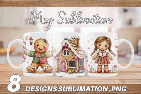 Mug Wrap Gingerbread Patchwork Delights Sublimation artnoy 