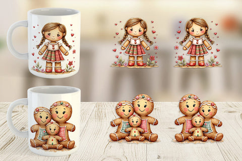 Mug Wrap Gingerbread Patchwork Delights Sublimation artnoy 