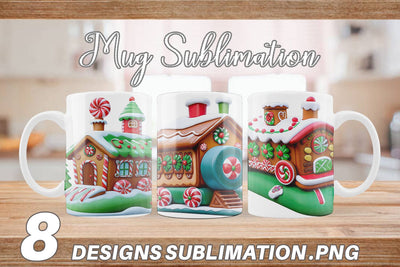 Mug Wrap Gingerbread Train Sublimation artnoy 