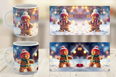 Mug Wrap Gingerman Christmas Sublimation artnoy 