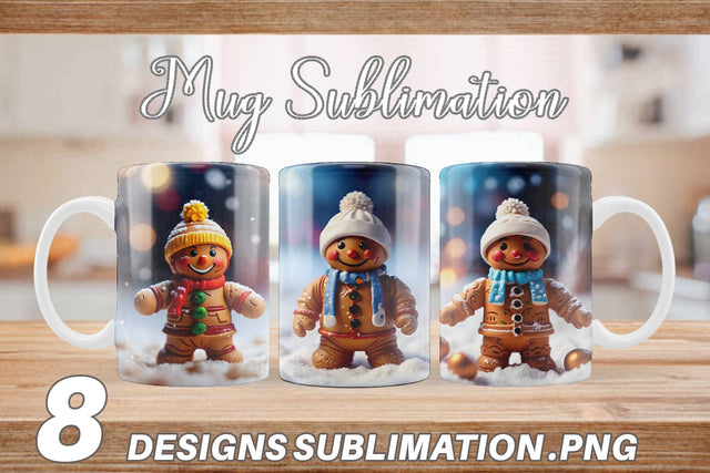 Mug Wrap Gingerman Christmas Sublimation artnoy 
