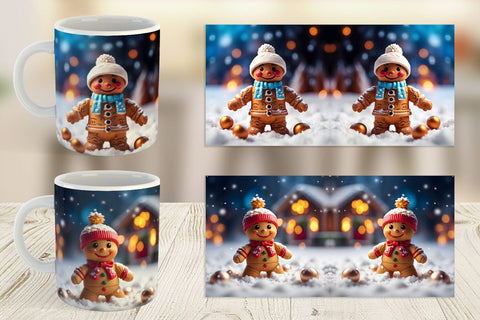 Mug Wrap Gingerman Christmas Sublimation artnoy 