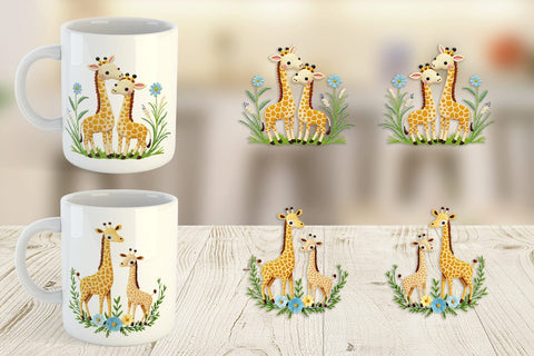 Mug Wrap Giraffe Embroidery Sublimation artnoy 