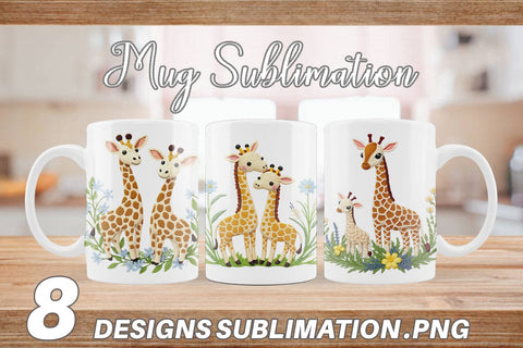 Mug Wrap Giraffe Embroidery Sublimation artnoy 