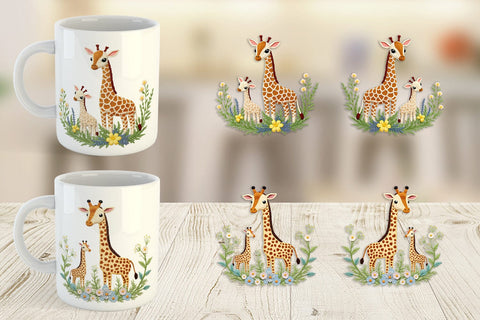 Mug Wrap Giraffe Embroidery Sublimation artnoy 