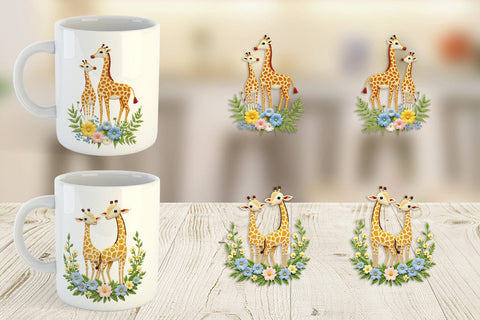 Mug Wrap Giraffe Embroidery Sublimation artnoy 