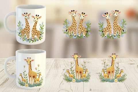 Mug Wrap Giraffe Embroidery Sublimation artnoy 