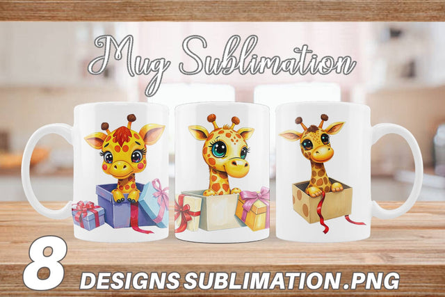Mug Wrap Giraffe Gift Sublimation artnoy 