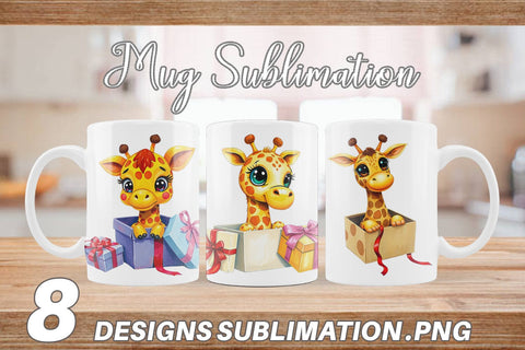 Mug Wrap Giraffe Gift Sublimation artnoy 