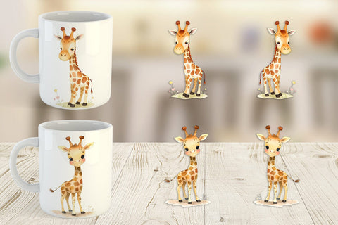 Mug Wrap Giraffe Wildlife Sublimation artnoy 