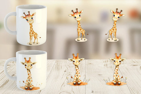 Mug Wrap Giraffe Wildlife Sublimation artnoy 