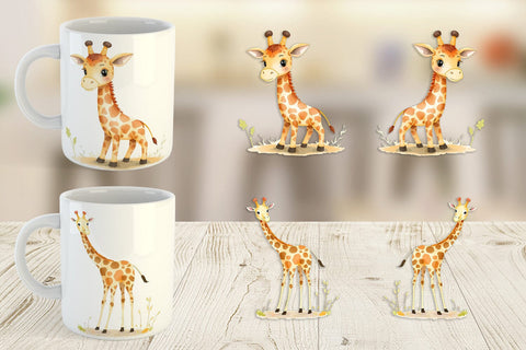 Mug Wrap Giraffe Wildlife Sublimation artnoy 