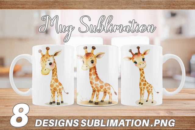 Mug Wrap Giraffe Wildlife Sublimation artnoy 