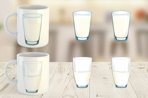 Mug Wrap Glass of Milk Sublimation artnoy 