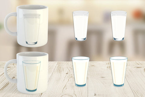 Mug Wrap Glass of Milk Sublimation artnoy 