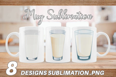 Mug Wrap Glass of Milk Sublimation artnoy 