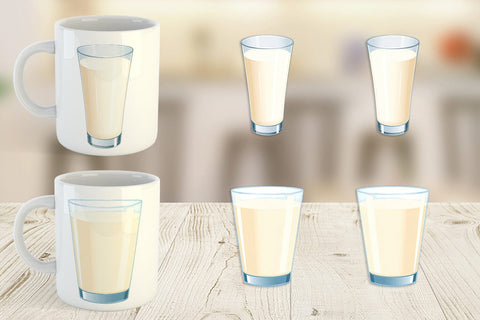 Mug Wrap Glass of Milk Sublimation artnoy 