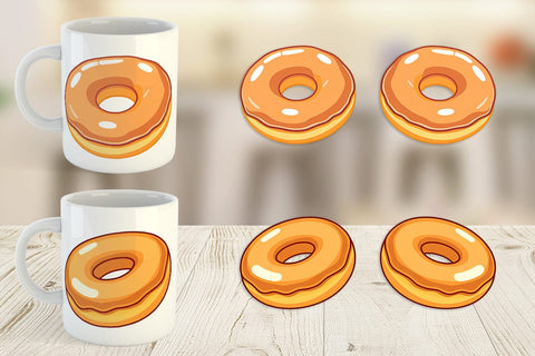 Mug Wrap Glazed Donut Sublimation artnoy 