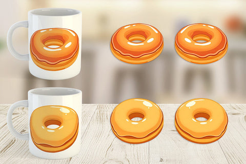 Mug Wrap Glazed Donut Sublimation artnoy 