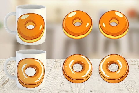 Mug Wrap Glazed Donut Sublimation artnoy 