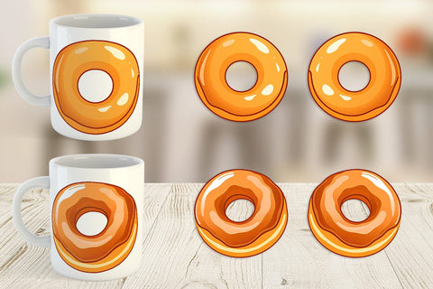 Mug Wrap Glazed Donut Sublimation artnoy 