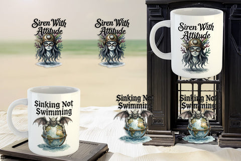 Mug Wrap Gloomy Siren Goth Summer Quote Sublimation artnoy 