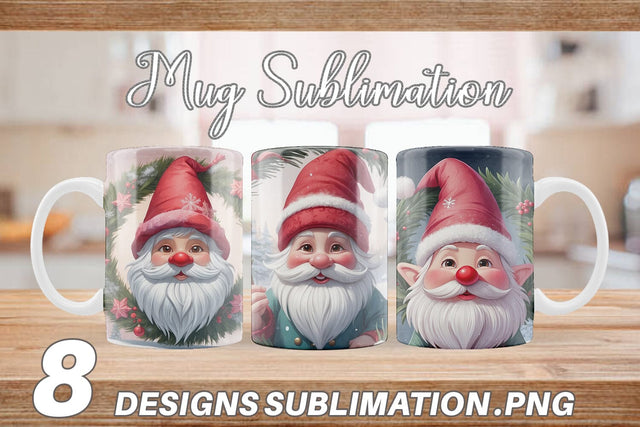Mug Wrap Gnome Claus Sublimation artnoy 