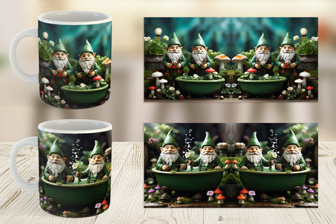 Mug Wrap Gnome in the Bathtub Sublimation artnoy 