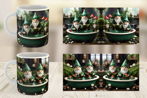 Mug Wrap Gnome in the Bathtub Sublimation artnoy 