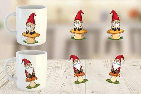 Mug Wrap Gnome in the Forest Sublimation artnoy 