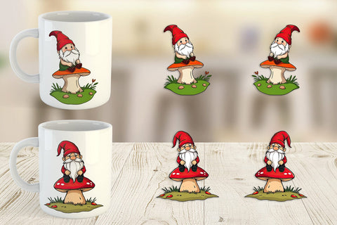 Mug Wrap Gnome in the Forest Sublimation artnoy 