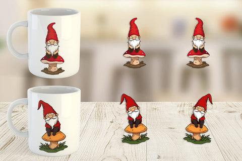 Mug Wrap Gnome in the Forest Sublimation artnoy 