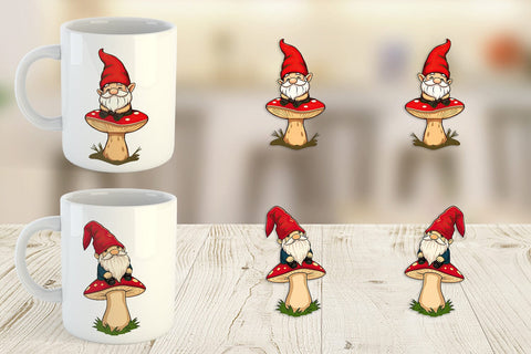 Mug Wrap Gnome in the Forest Sublimation artnoy 