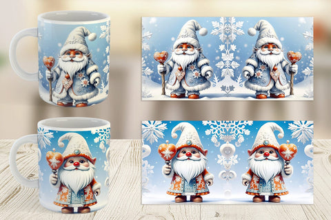 Mug Wrap Gnome Winter Sublimation artnoy 
