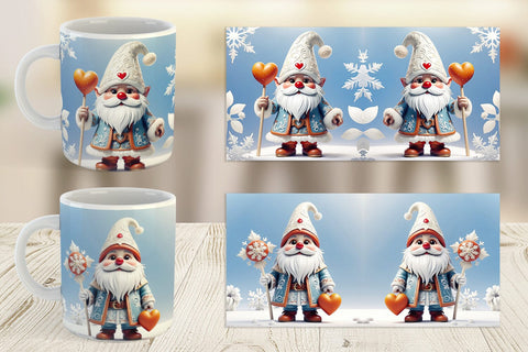 Mug Wrap Gnome Winter Sublimation artnoy 