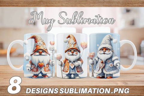 Mug Wrap Gnome Winter Sublimation artnoy 
