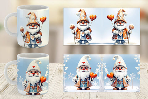 Mug Wrap Gnome Winter Sublimation artnoy 