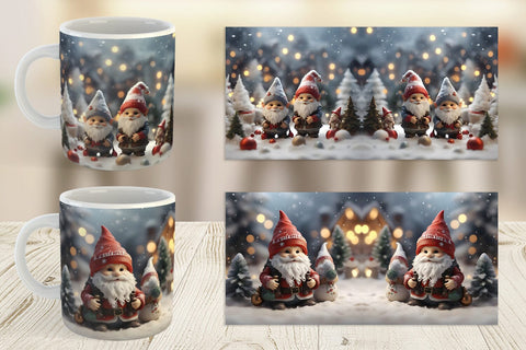 Mug Wrap Gnomes Christmas Sublimation artnoy 
