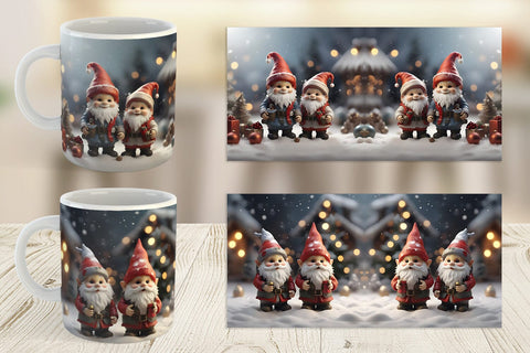 Mug Wrap Gnomes Christmas Sublimation artnoy 