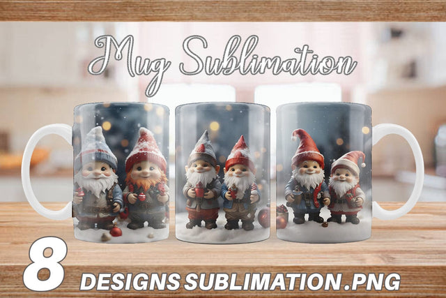 Mug Wrap Gnomes Christmas Sublimation artnoy 