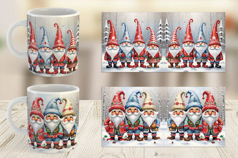 Mug Wrap Gnomes in Winter Snow Sublimation artnoy 