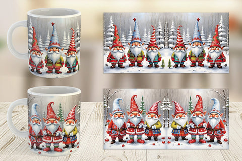 Mug Wrap Gnomes in Winter Snow Sublimation artnoy 