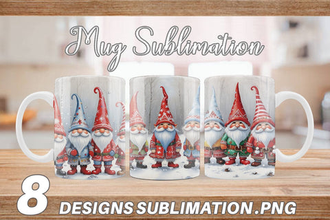 Mug Wrap Gnomes in Winter Snow Sublimation artnoy 
