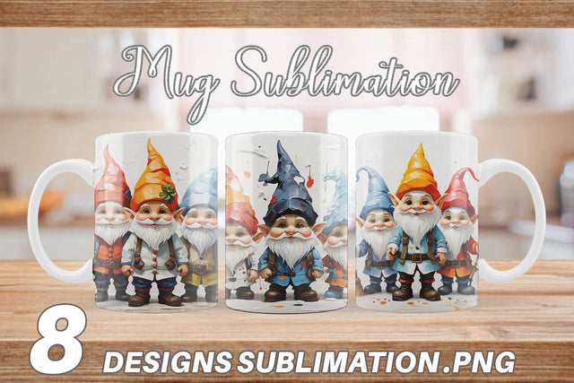 Mug Wrap Gnomes Painting Oil Sublimation artnoy 