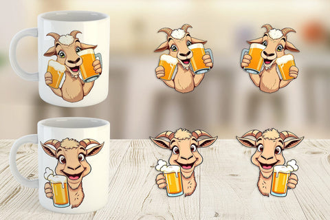 Mug Wrap Goat Beer Day Sublimation artnoy 