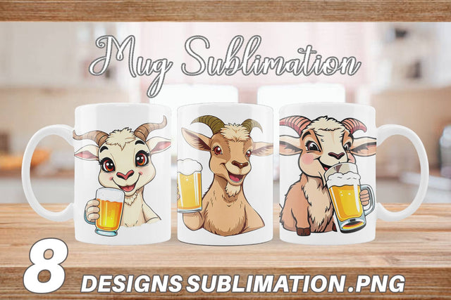 Mug Wrap Goat Beer Day Sublimation artnoy 