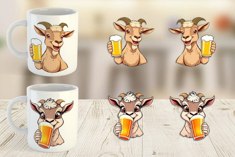 Mug Wrap Goat Beer Day Sublimation artnoy 